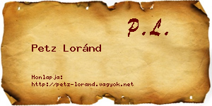Petz Loránd névjegykártya
